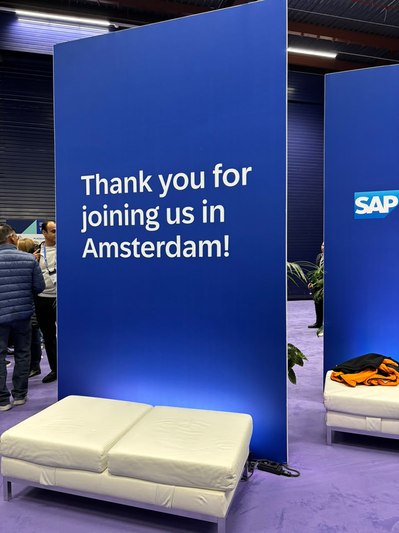 „Thank you for joining us in Amsterdam!“ – Schild auf dem SAP Partner Summit 2026