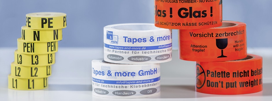 Klebebänder aus dem Sortiment der Tapes & more GmbH