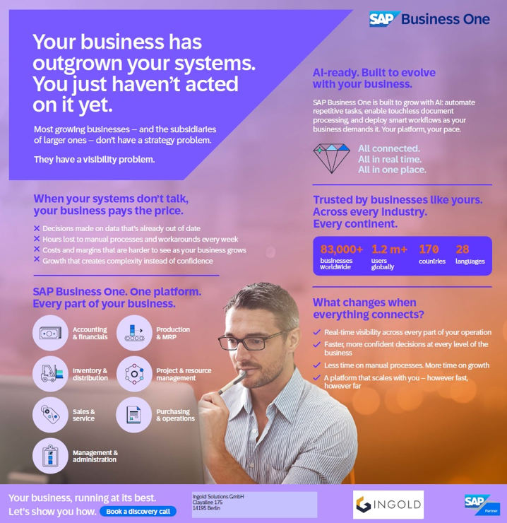 Partner Insight · SAP Business One One Platform, Infinite Possibilities: How Ingold Solutions Is Transforming Businesses Across Every Industry